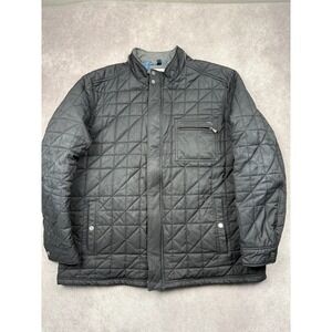 Tommy Bahama Mens XXXL Quilted Jacket Black Full‎ Zip Snap Front Lined Classic